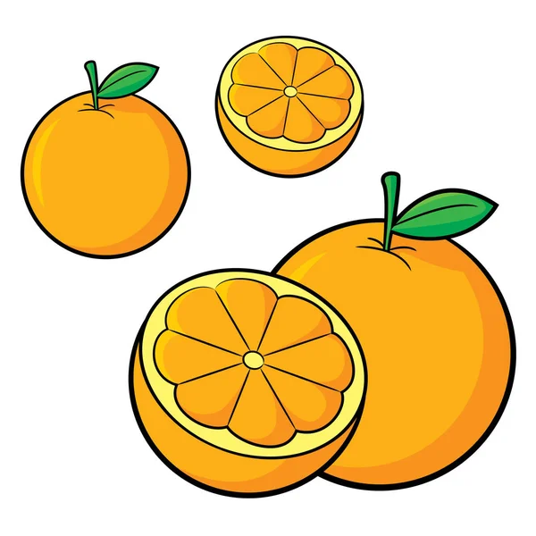 Ilustración Dibujos Animados Lindo Naranja — Vector de stock