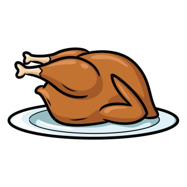 Sevimli karikatür kızarmış tavuk Illustration.