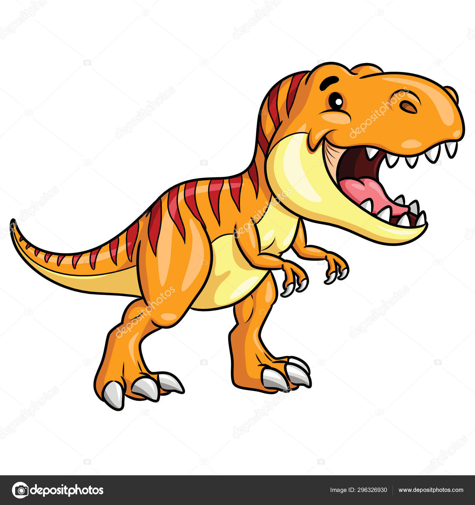 Illustration Cartoon Cute Tyrannosaurus Rex Cartoon Stock Vector Image by  ©rubynurbaidi #296326930