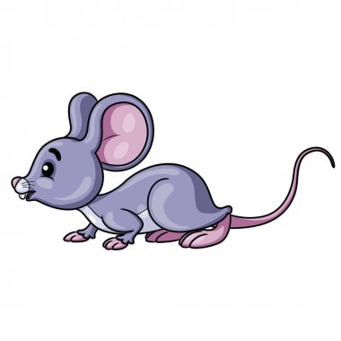 Illustration of cute cartoon mouse. clipart
