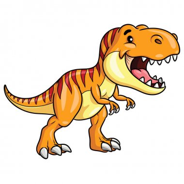 Sevimli tyrannosaurus rex karikatür İllüstrasyon karikatür.