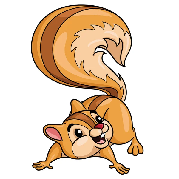 Illustration Cartoon Cute Squirrel Cartoon — Stock Vector