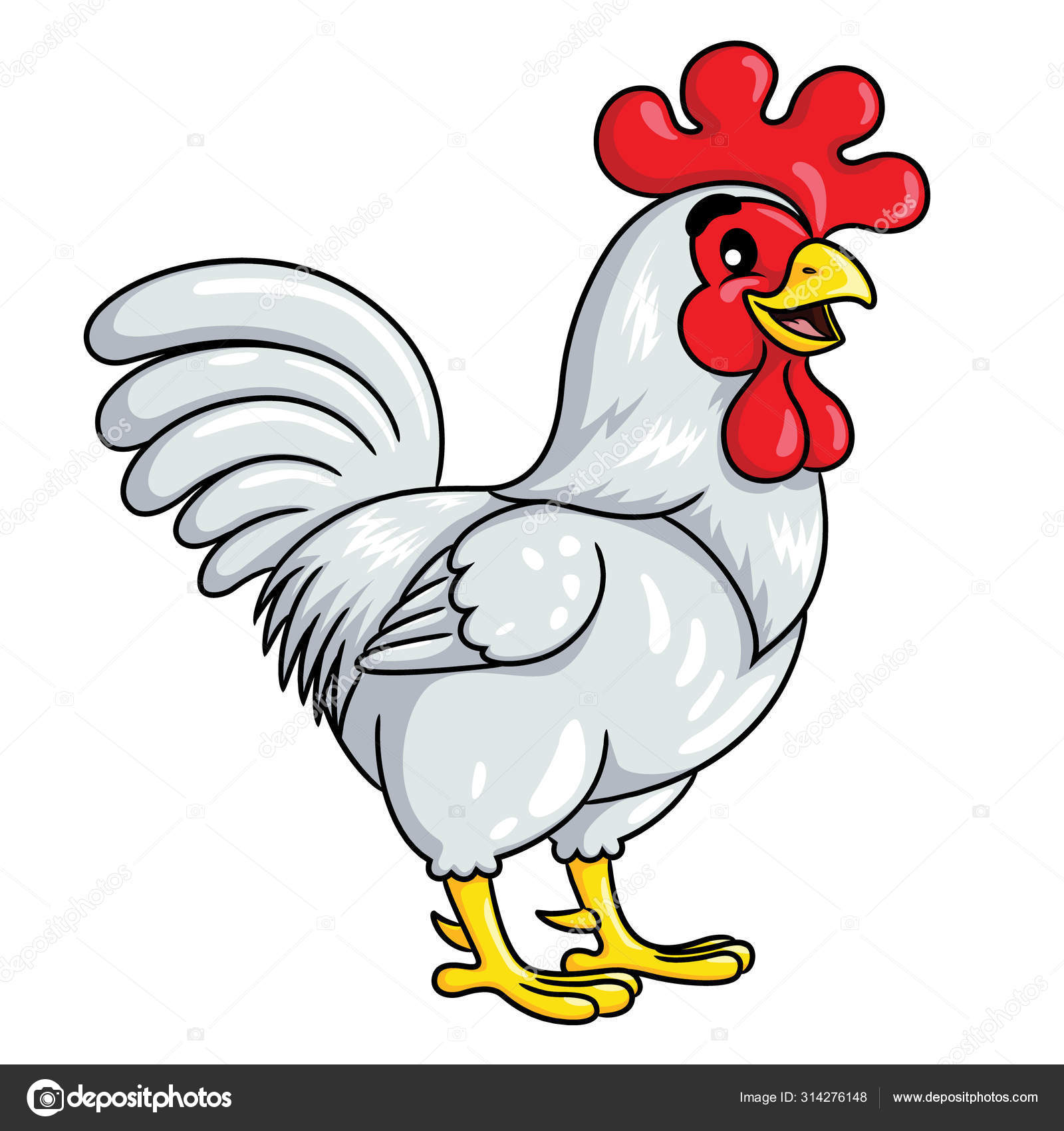 Illustration Cute Cartoon White Rooster Stock Vector Image by ©rubynurbaidi #314276148 Illustration Cute Cartoon White Rooster Stock Vector Image by ©rubynurbaidi #314276148