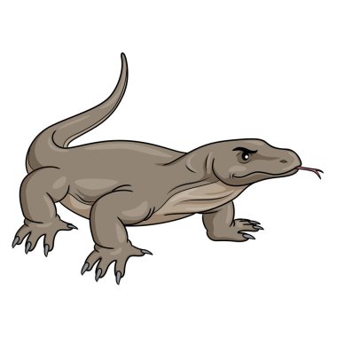 Şirin Komodo ejderha çizgi filminin çizimi..
