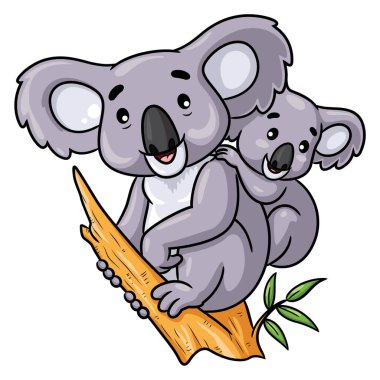 Illustration cartoon of cute koala and baby. vector Illustration cartoon of cute koala and baby. vector