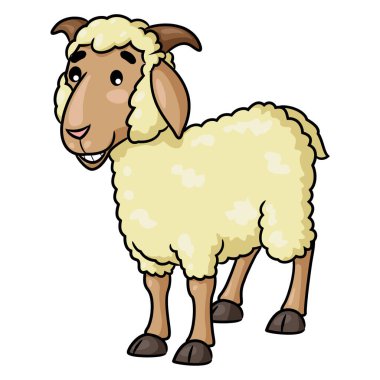 Gülen şirin koyunların çizimi.