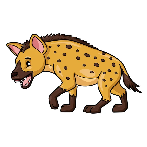 Illustration Cartoon Cute Hyena Cartoon — Stock Vector