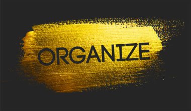 Altın fırça koyu arka plan üzerinde metin düzenleme