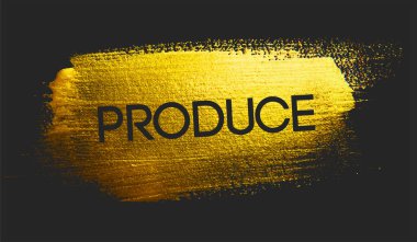 Altın fırça koyu arka plan üzerinde metin üretmek