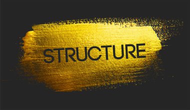 Altın fırça koyu arka plan üzerinde yapısı metin