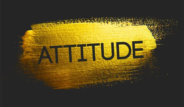 Attitude Texte Sur Pinceau Doré Fond Sombre — Image vectorielle