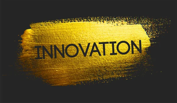 Texte Innovation Sur Fond Foncé Golden Brush — Image vectorielle