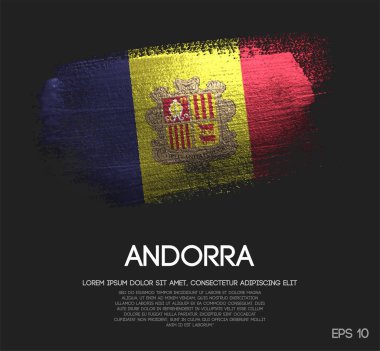 Glitter pırıltı fırça boya vektörünü yapılan Andorra bayrağı