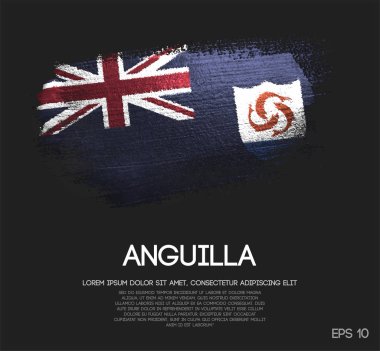 Glitter pırıltı fırça boya vektörünü yapılan Anguilla bayrak