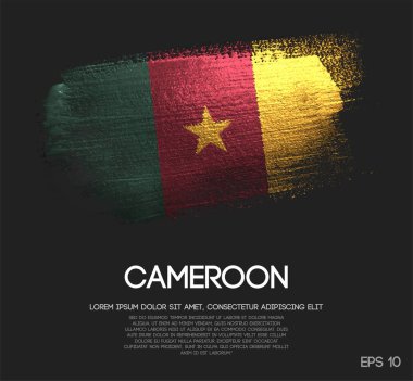 Glitter pırıltı fırça boya vektörünü yapılan Kamerun bayrağı