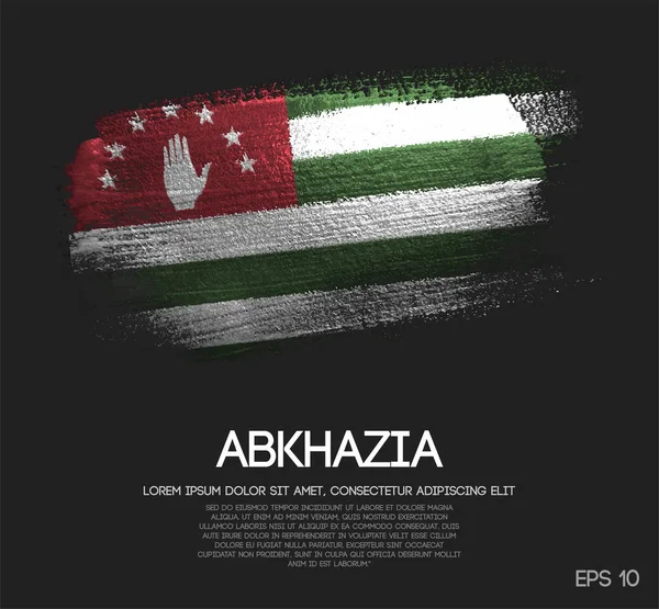 Bandiera Abkhazia Realizzata Glitter Sparkle Brush Paint Vector — Vettoriale Stock