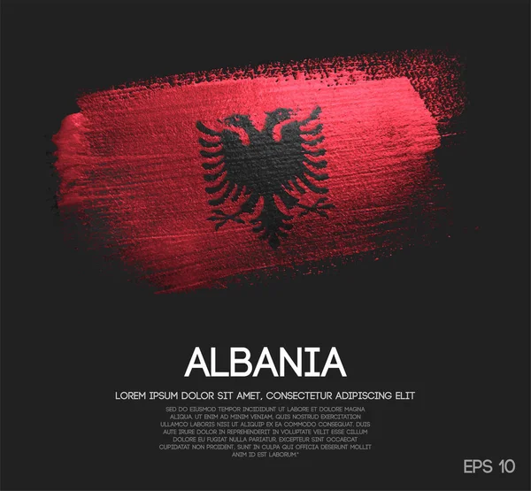 Bandera Albania Hecha Pinceles Brillo Vector Pintura — Vector de stock