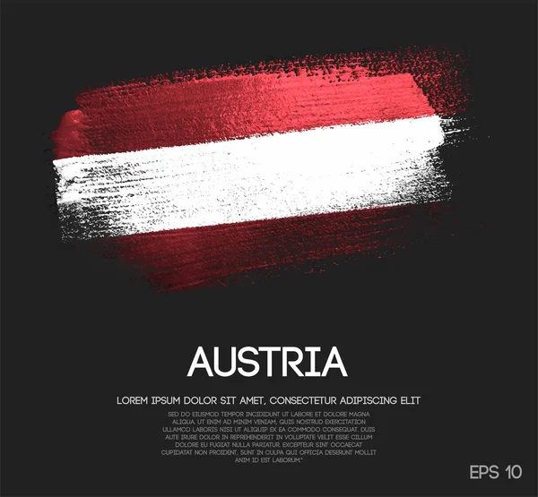 Σημαία Αυστρίας Είναι Κατασκευασμένη Από Glitter Λάμψη Πινέλο Χρώμα Διάνυσμα — Διανυσματικό Αρχείο
