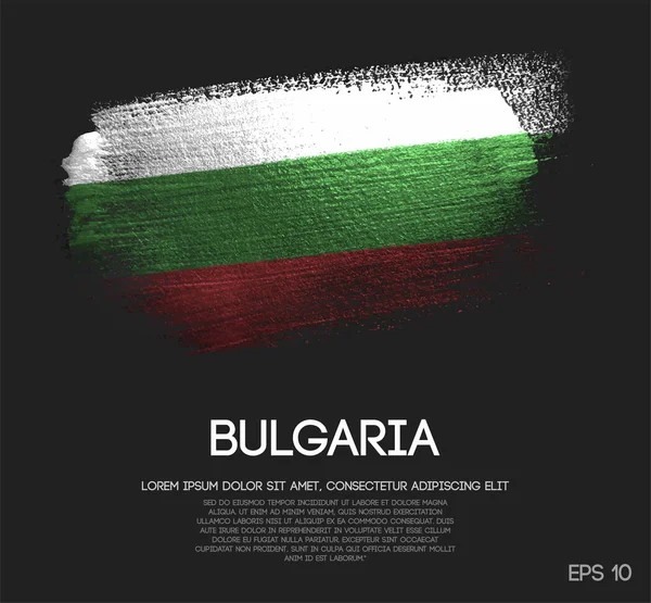 Bolgár Zászló Készült Csillogás Csillogás Ecsettel Festék Vektor — Stock Vector