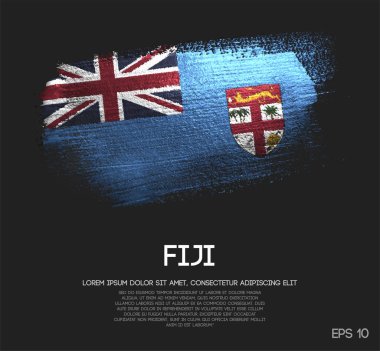 Glitter pırıltı fırça boya vektörünü yapılan Fiji bayrak