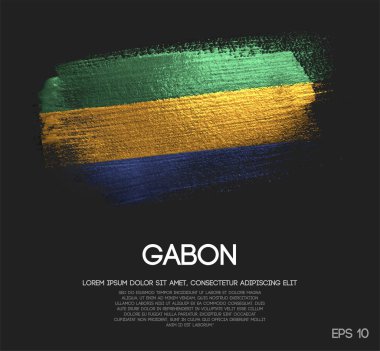 Glitter pırıltı fırça boya vektörünü yapılan Gabon bayrak
