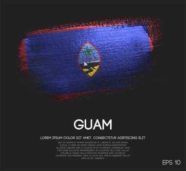 Glitter pırıltı fırça boya vektörünü yapılan Guam bayrak