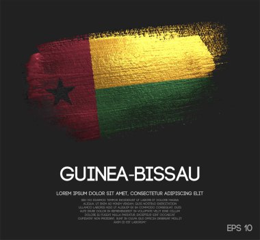 Gine-Bissau bayrak Glitter pırıltı fırça boya vektörünü yapılan