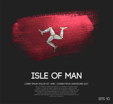 Isle of Man bayrak Glitter pırıltı fırça boya vektörünü yapılan