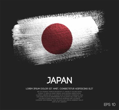 Glitter pırıltı fırça boya vektörünü yapılan Japonya bayrağı