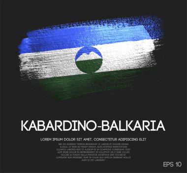 Kabardey-çatışmalar işgalciler bayrak Glitter pırıltı fırça boya vektörünü yapılan