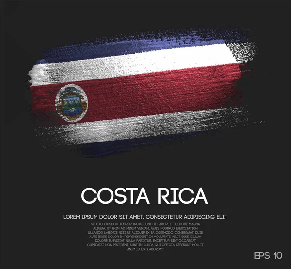 Bandera Costa Rica Hecha Pincel Brillo Vector Pintura — Vector de stock