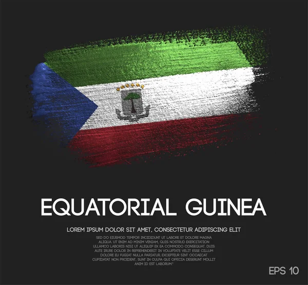 キラキラ輝きブラシ ペイント ベクトルは 赤道ギニアの国旗 — ストックベクタ