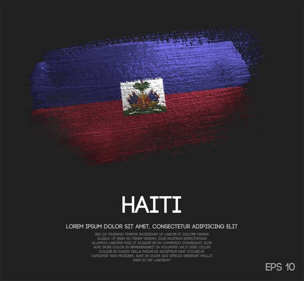Bandera Haití Hecha Pinceles Brillo Vector Pintura — Vector de stock