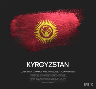 Kırgızistan bayrağı Glitter pırıltı fırça boya vektörünü yapılan