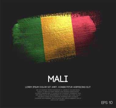Glitter pırıltı fırça boya vektörünü yapılan Mali bayrağı