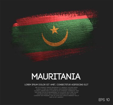 Glitter pırıltı fırça boya vektörünü yapılan Moritanya bayrak