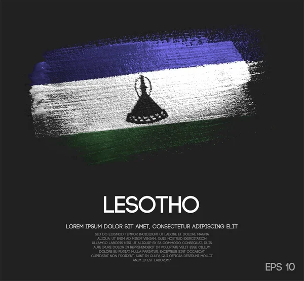 Bandiera Lesotho Realizzata Vernice Vettoriale Scintillante Scintillante — Vettoriale Stock