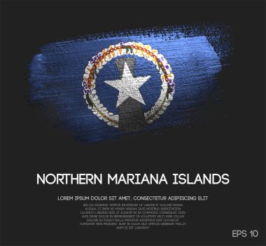 Kuzey Mariana Adaları Glitter pırıltı fırça boya vektörünü yapılan bayrağı