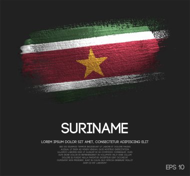 Suriname Flag Made of Glitter Sparkle Brush Paint Vector clipart