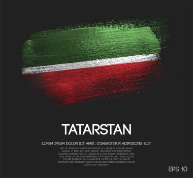 Tataristan bayrak Glitter pırıltı fırça boya vektörünü yapılan