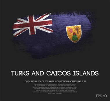 Glitter pırıltı fırça boya vektörünü yapılan turks ve Caicos Adaları bayrağı
