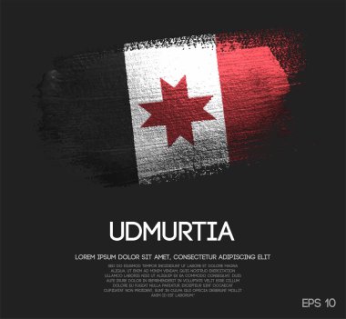 Udmurtya bayrak Glitter pırıltı fırça boya vektörünü yapılan