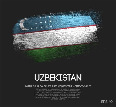 Glitter pırıltı fırça boya vektörünü yapılan Özbekistan bayrağı