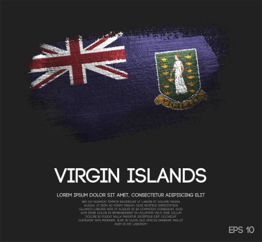 Glitter pırıltı fırça boya vektörünü yapılan İngiliz Virgin Adaları bayrağı