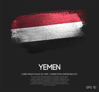 Glitter pırıltı fırça boya vektörünü yapılan Yemen bayrağı