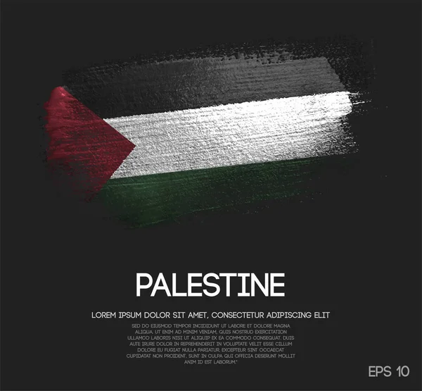 Bandera Palestina Hecha Brillo Pincel Chispa Vector Pintura — Vector de stock