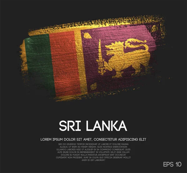 Sri Lanka Bandiera Fatta Scintillio Scintillante Pennello Vettoriale — Vettoriale Stock