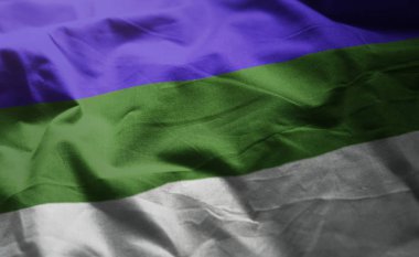 Komi Cumhuriyeti bayrağı yeminler yakın çekim 