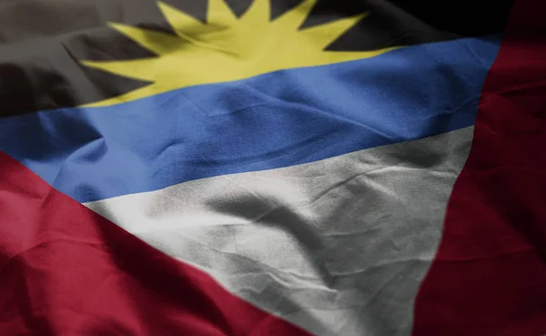Antigua Und Barbuda Flagge Aus Nächster Nähe Zerkratzt — Stockfoto