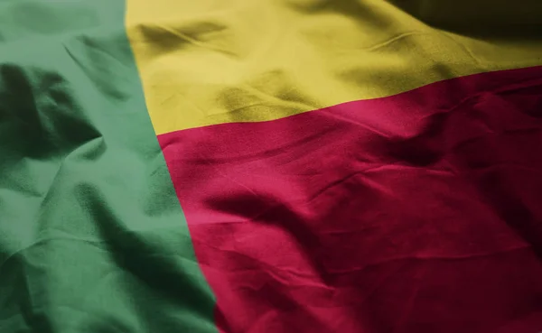 Benin Fahne Aus Nächster Nähe Zerkratzt — Stockfoto